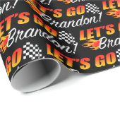 Lasse Brandon Checkered Flag Flammen Geschenkpapier (Rolleneckpunkt)