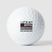 Lasse Brandon Red Thin Line Distressed Flag Golfball (Vorderseite)