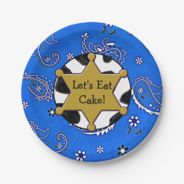Lasse Cake Sheriff Abzeichen blau Bandanna Teller