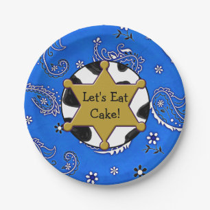 Lasse Cake Sheriff Abzeichen blau Bandanna Teller