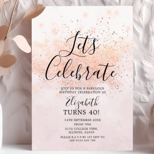 Lasse Celebrate Birthday Glitzer Einladung