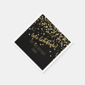 Lasse Celebrate Black Gold Confetti Serviette (Ecke)