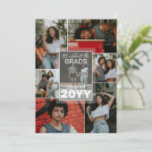 Lasse Celebrate the Grads! Foto Collage Abschluss Einladung (Stehend Vorderseite)