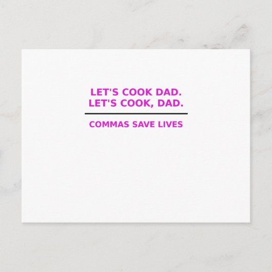 Lasse Cook Vater Commas Rette Lives Postkarte (Vorderseite)