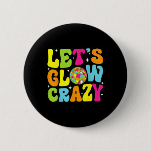 Lasse Crazy Retro Geburtstagsparty Glows 80er 90s  Button