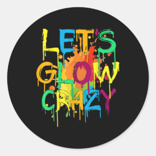 Lasse Crazy Retro Geburtstagsparty Glows 80er 90s Runder Aufkleber
