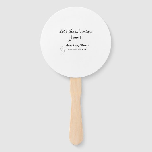 lasse das Abenteuer beginnt Babydusche hinzufügen  Fächer (Vorderseite)