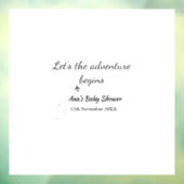 lasse das Abenteuer beginnt Babydusche hinzufügen Fensteraufkleber (Blatt 3)