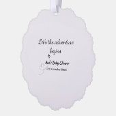 lasse das Abenteuer beginnt Babydusche hinzufügen Ornament Karte (Links)