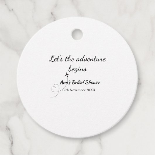 lasse das Abenteuer beginnt Brautparty hinzufügen Geschenkanhänger (Vorderseite)