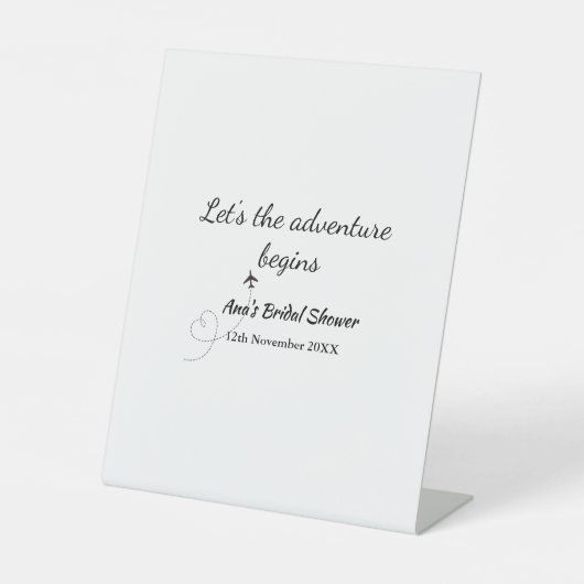 lasse das Abenteuer beginnt Brautparty hinzufügen Sockelschild (Vorderseite)