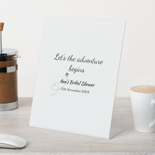 lasse das Abenteuer beginnt Brautparty hinzufügen Sockelschild (In SItu)