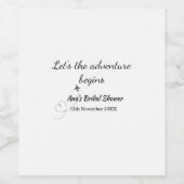 lasse das Abenteuer beginnt Brautparty hinzufügen Weinetikett (Einzelnes Label)