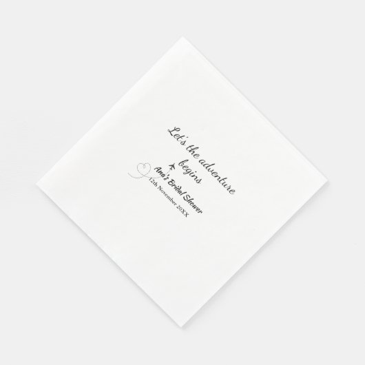 lasse das Abenteuer beginnt Brautparty Name hinzuf Serviette (Ecke)