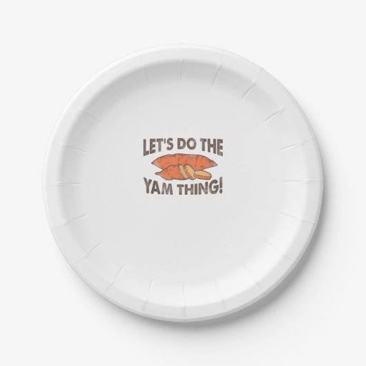 Lasse die Yam Things Funny Erntedank Dinner Sw Pappteller (Vorderseite)