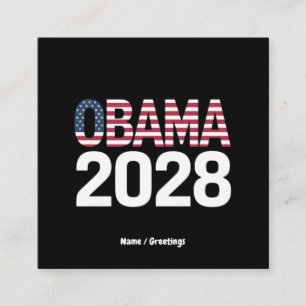 Lasse, dies zu beheben, Obama für Präsident 2028 Quadratische Visitenkarte