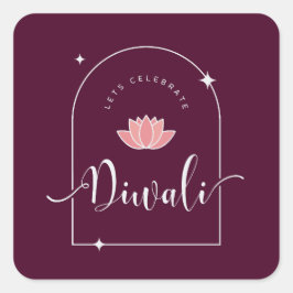 Lasse Diwali elegant feiern Quadratischer Aufkleber