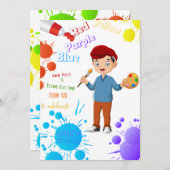 Lasse eine farbige andere Einladung zum Geburtstag (Vorne/Hinten)