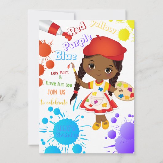 Lasse eine farbige andere Geburtstagseinladung (Gi (Vorderseite)