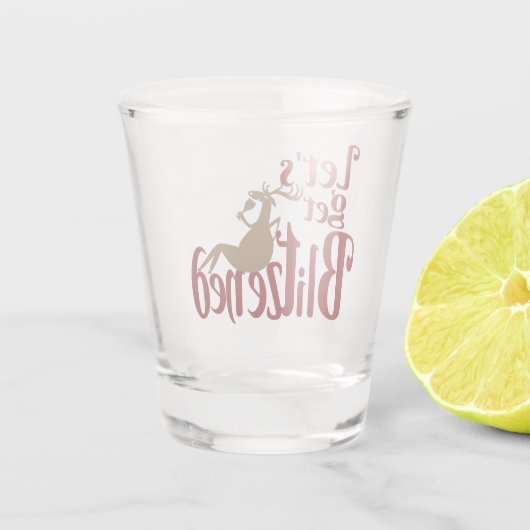 lasse erblitzte Rentierweihnachtszeit Schnapsglas (Rückseite)