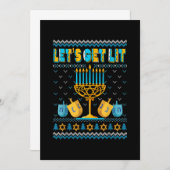 Lasse erhalten Lit Menorah Hanukkah Funny Christma Save The Date (Vorne/Hinten)