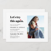 Lasse erneut versuchen, diese Hochzeit ändern das  Einladung (Vorne/Hinten)