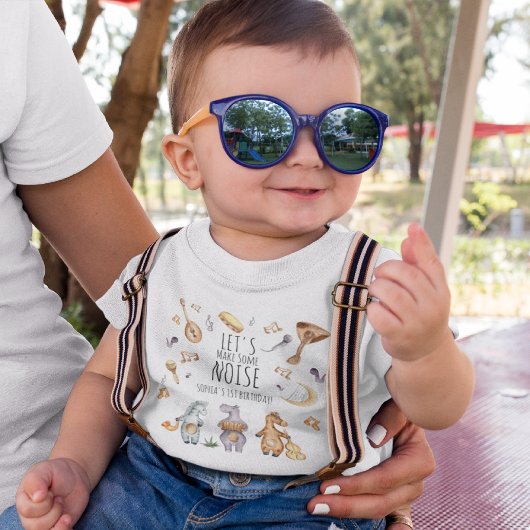 Lasse etwas Lärm machen! Afrikanische Tiere 1. Geb Kleinkind T-shirt