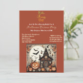 Lasse Fang Out Script Beängstigend Halloween Costu Einladung (Stehend Vorderseite)