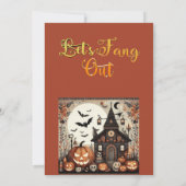 Lasse Fang Out Script Beängstigend Halloween Costu Einladung (Rückseite)