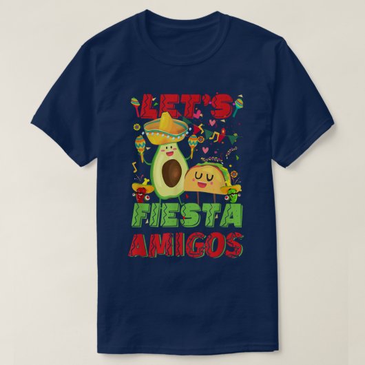 Lasse Fiesta Amigos Avocado und Tacos Cinco de May T-Shirt (Design vorne)