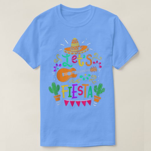 Lasse Fiesta Cinco De Mayo Party Meican Guitar Cac T-Shirt (Design vorne)