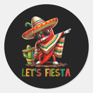 Lasse Fiesta Dabbing Chili Funny Cinco De Mayo Mex Runder Aufkleber