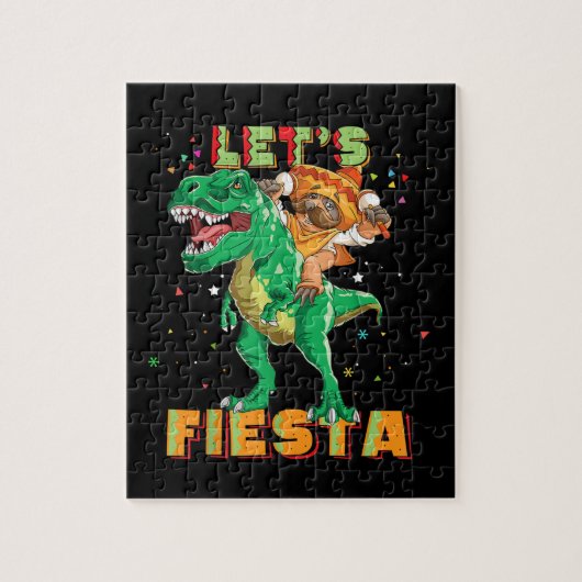 Lasse Fiesta Dinosaur Mexican Dino Cinco De Mayo Puzzle (Vertikal)