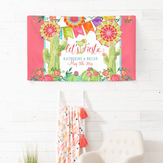 Lasse Fiesta Margarita Cactus Blume Brautparty Banner (Insitu)