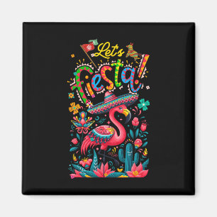 Lasse Fiesta Mexican Pink Flamingo Cinco De Mayo A Magnet