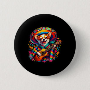 Lasse Fiesta Niedlich Chihuahua Guitar Cinco De Button
