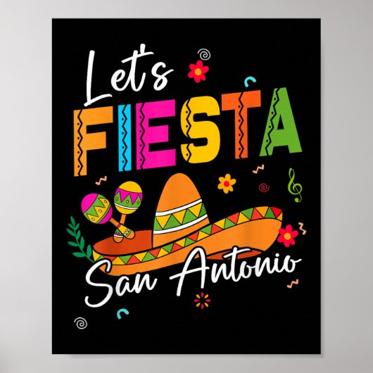 Lasse Fiesta San Antonio Texas Cinco De Mayo Mexic Poster (Vorne)