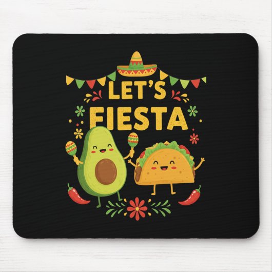 Lasse Fiesta Taco Avocado Funny Cinco De Mayo Mexi Mousepad (Vorne)