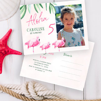 Lasse flamingle aloha tropisches FOTO Geburtstagsp Postkarte