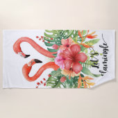 Lasse Flamingle Flamingo's Strandtuch (Vorderseite)