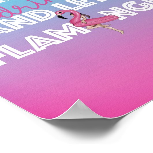 Lasse Flamingle Pool Party Bar Ombre Signage Poster (Ecke)