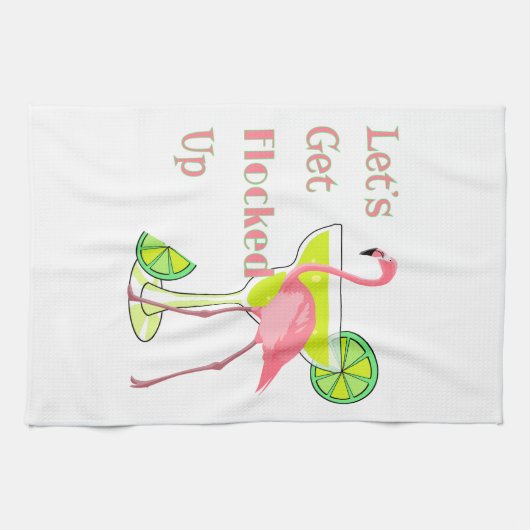 Lasse Flamingo aufschließen Geschirrtuch (Horizontal)