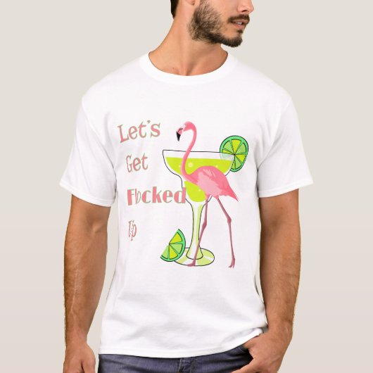 Lasse Flamingo aufschließen T-Shirt (Vorderseite)