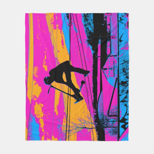 "Lasse Fliegen!" High Flying Scooter Fleecedecke (Vorderseite)