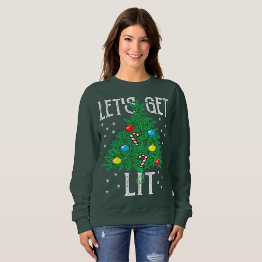 Lasse gebackenes Cookie Weed Xmas Ugly Christmas S Sweatshirt (Vorne ganz)