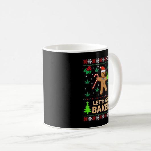 Lasse gebackenes Keks Weed Xmas Ugly Weihnachten t Kaffeetasse (VorderseiteRechts)