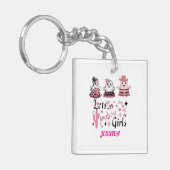 Lasse Geistermädchen Halloween feminin mädchenhaft Schlüsselanhänger (Vorderseite links)