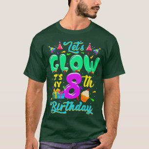 Lasse Glow seine 8. Geburtstagsmädchen Kinder vor  T-Shirt