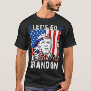 Lasse Go Brandon 4. Juli American Flag Biden 'm T-Shirt