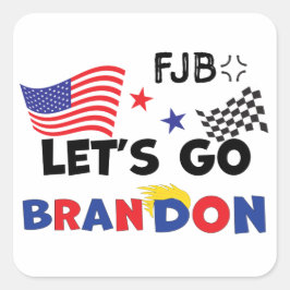 LASSE GO BRANDON mit TRUMP Hair Quadratischer Aufkleber